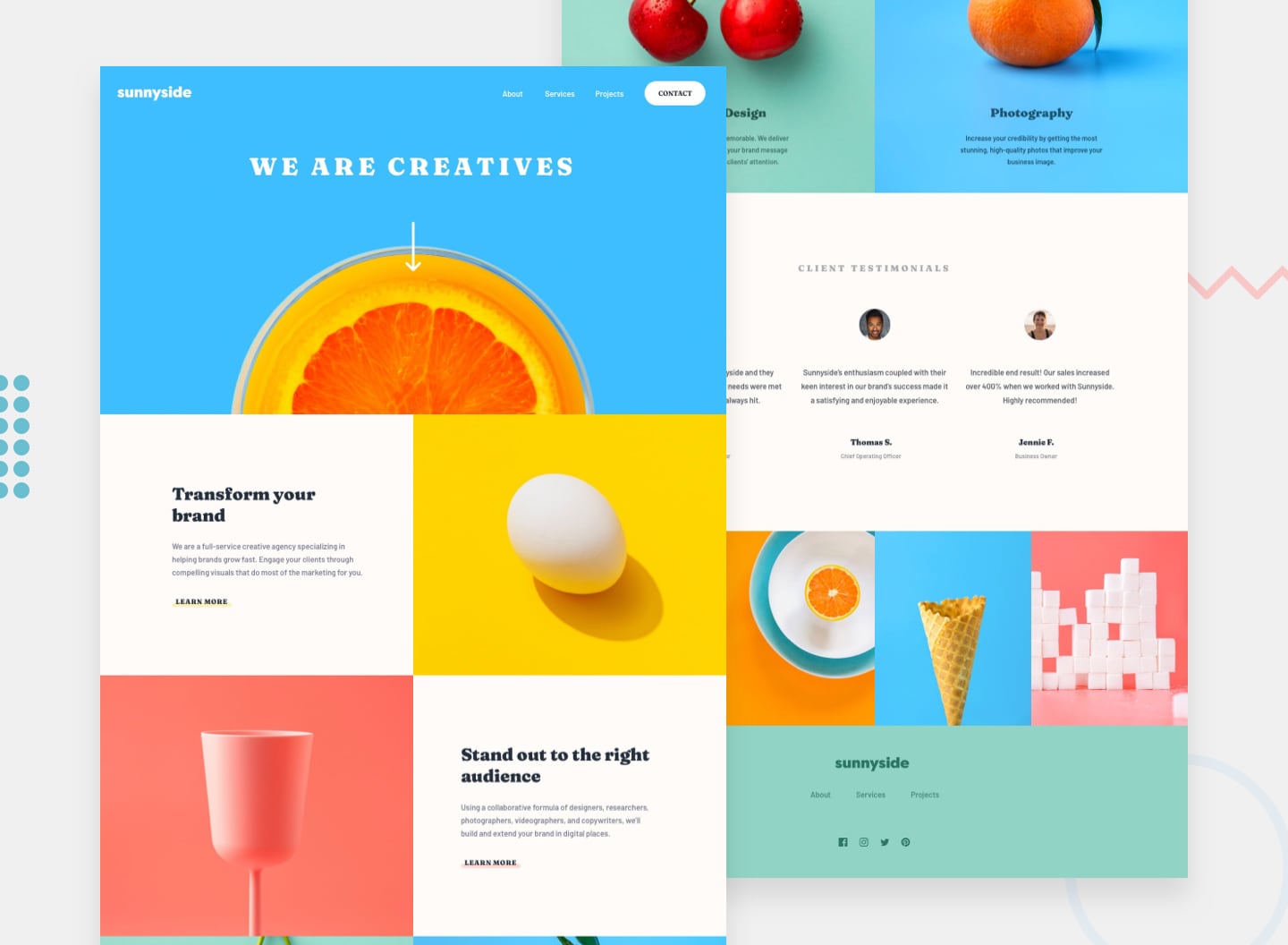 Sunnyside agency landing page